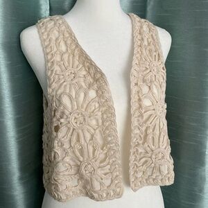 Cream Flower Cardigan